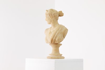 Lot 514 - A grand tour alabaster bust of Diana