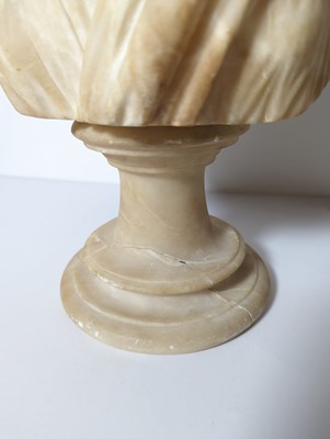 Lot 514 - A grand tour alabaster bust of Diana