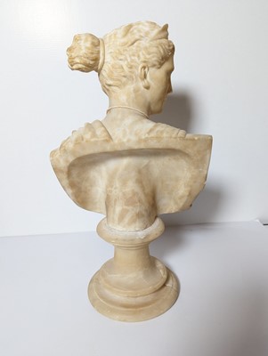 Lot 514 - A grand tour alabaster bust of Diana