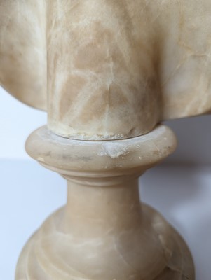 Lot 514 - A grand tour alabaster bust of Diana