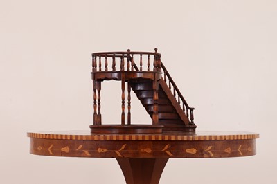 Lot 24 - A turned wooden architectural model of a staircase