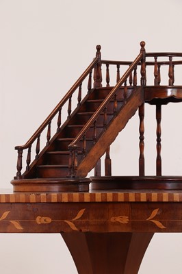 Lot 24 - A turned wooden architectural model of a staircase