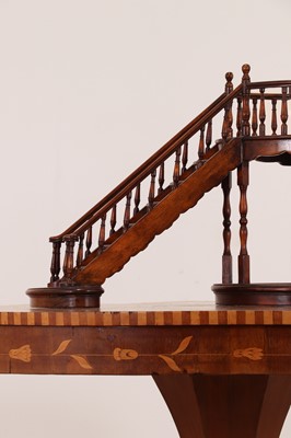 Lot 24 - A turned wooden architectural model of a staircase