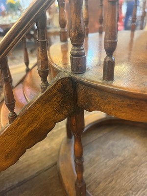 Lot 24 - A turned wooden architectural model of a staircase