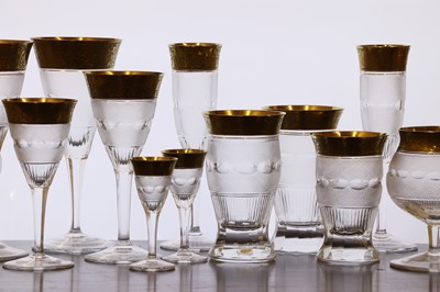 Lot 294 - An extensive 'Splendid' pattern crystal glass table suite by Moser