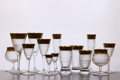 Lot 294 - An extensive 'Splendid' pattern crystal glass table suite by Moser