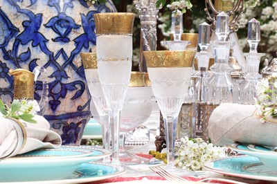 Lot 294 - An extensive 'Splendid' pattern crystal glass table suite by Moser