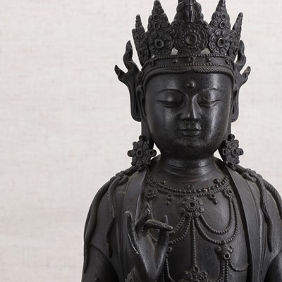 Lot 217 - A Chinese bronze bodhisattva