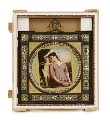 Lot 250A - A large Continental porcelain plaque