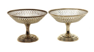 Lot 25 - A pair of silver bon bon dishes