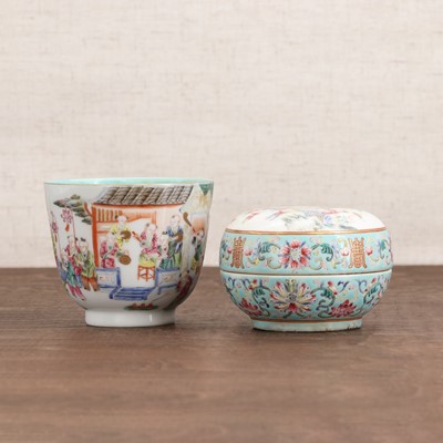 Lot 449 - A Chinese famille rose box and cover