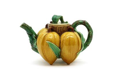 Lot 247 - A Minton majolica 'Lychees' teapot and cover