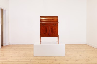 Lot 500 - A small satinwood cylinder bureau