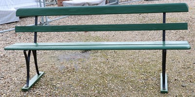 Lot 550 - A wooden railway bench