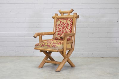 Lot 124 - A French bamboo armchair