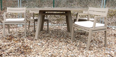 Lot 554 - An Italian 'Costes' pickled teak garden group