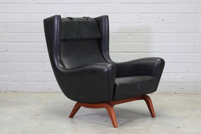 Lot 350 - A Danish leather and teak 'Model 110' lounge chair