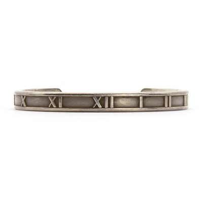 Lot 271 - A sterling silver Tiffany & Co. 'Atlas' open cuff bangle