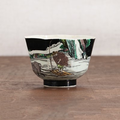 Lot 34 - A Chinese famille noire cup