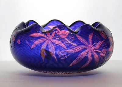 Lot 243 - A Stevens & Williams cased and intaglio cut glass bowl