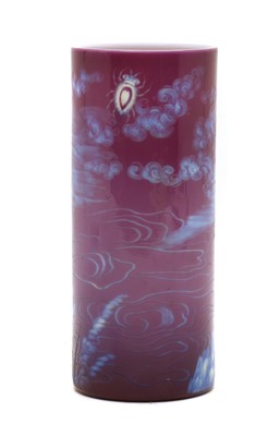 Lot 244 - A Stevens & Williams three colour intaglio cut glass vase