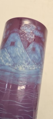 Lot 244 - A Stevens & Williams three colour intaglio cut glass vase