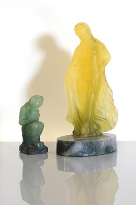 Lot 165 - An Henri Mercier for Almeric Walter pâte de verre glass figure of Pan