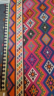 Lot 190 - A Persian Qashqai kilim wool rug