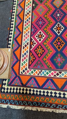 Lot 190 - A Persian Qashqai kilim wool rug