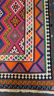 Lot 190 - A Persian Qashqai kilim wool rug