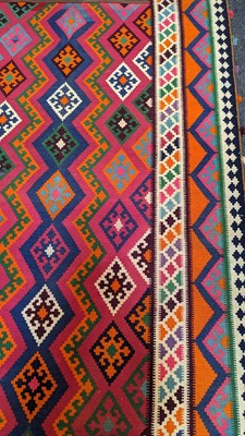 Lot 190 - A Persian Qashqai kilim wool rug
