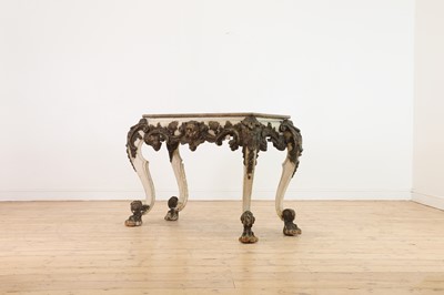 Lot 173 - A carved and painted wood and composition pier table