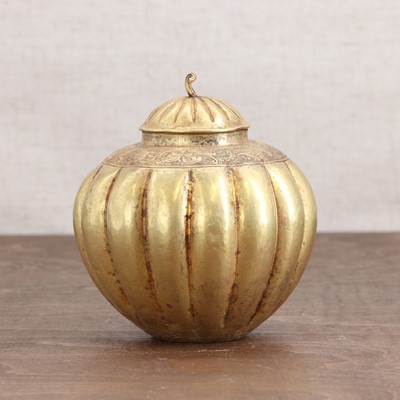 Lot 43 - A Chinese gold jar and cover