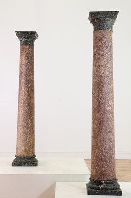 Lot 51 - A pair of Brocatelle marble Tuscan columns