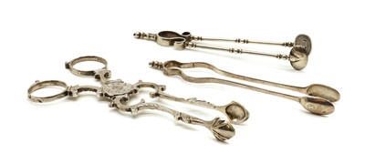 Lot 22 - A pair of silver sugar tongs