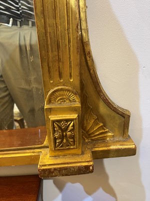 Lot 33 - A George III-style carved giltwood and gesso overmantel mirror