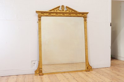Lot 33 - A George III-style carved giltwood and gesso overmantel mirror