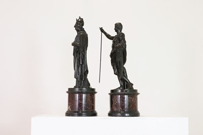 Lot 337 - A large pair of bronze grand tour figures