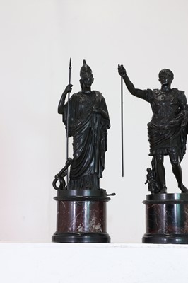 Lot 337 - A large pair of bronze grand tour figures
