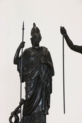 Lot 337 - A large pair of bronze grand tour figures