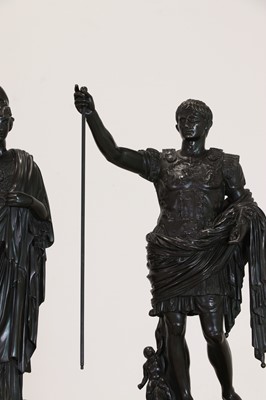 Lot 337 - A large pair of bronze grand tour figures