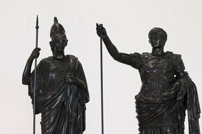 Lot 337 - A large pair of bronze grand tour figures