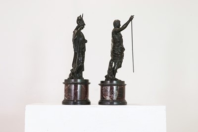 Lot 337 - A large pair of bronze grand tour figures