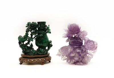 Lot 89 - A Chinese malachite carving