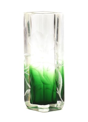 Lot 259 - A Moser intaglio cut glass vase