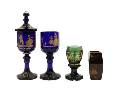 Lot 205 - A group of Continental coloured glass items