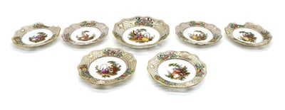Lot 157 - A group of seven Continental porcelain plates