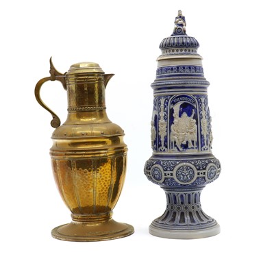 Lot 165 - A Westervald type large stoneware covered vase