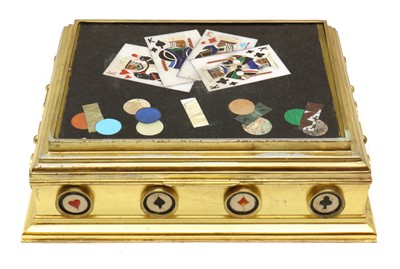 Lot 277 - An Italian pietra dura games box
