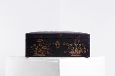 Lot 287 - A Regency japanned and parcel-gilt box